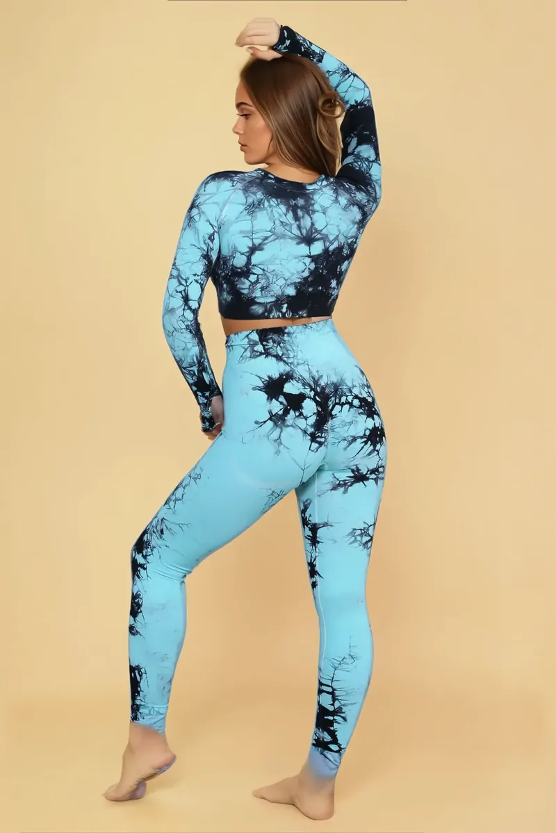 Blue batik seamless set